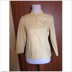 Eileen Fisher CottonBlendYellowButtonDownShirtSZ S